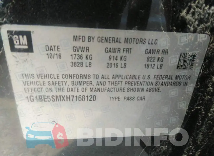 1G1BE5SMXH7168120 Photo# 9