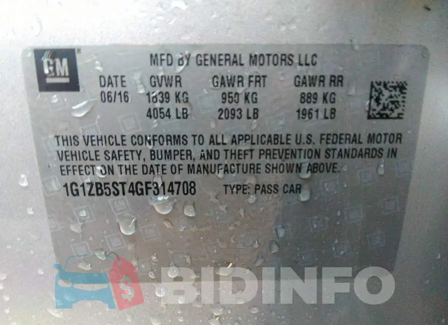 1G1ZB5ST4GF314708 Photo# 9