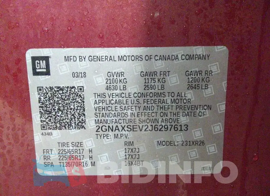 2GNAXSEV2J6297613 Photo# 9