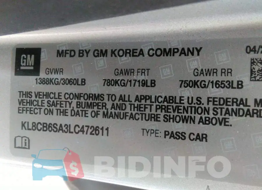 KL8CB6SA3LC472611 Photo# 9