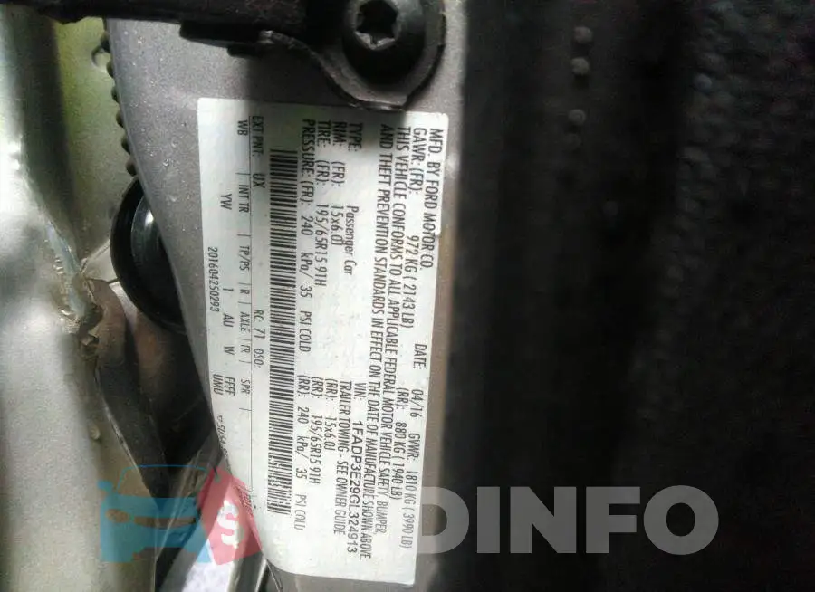 1FADP3E29GL324913 Photo# 9
