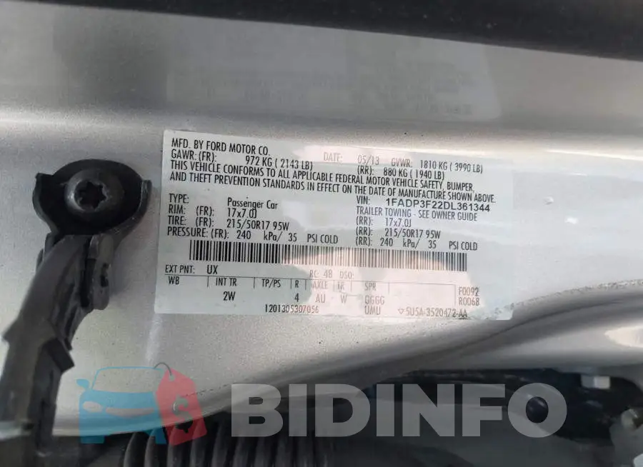 1FADP3F22DL361344 Photo# 9