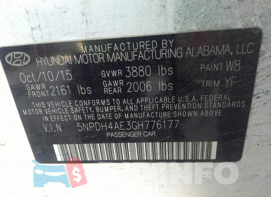 5NPDH4AE3GH776177 Photo# 9