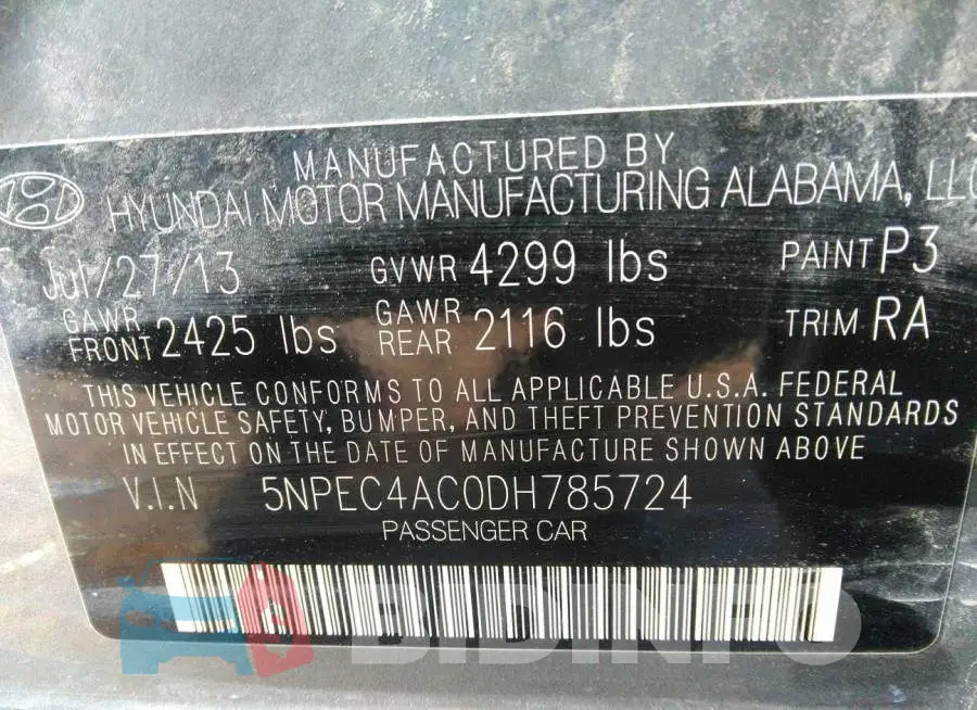 5NPEC4AC0DH785724 Photo# 9