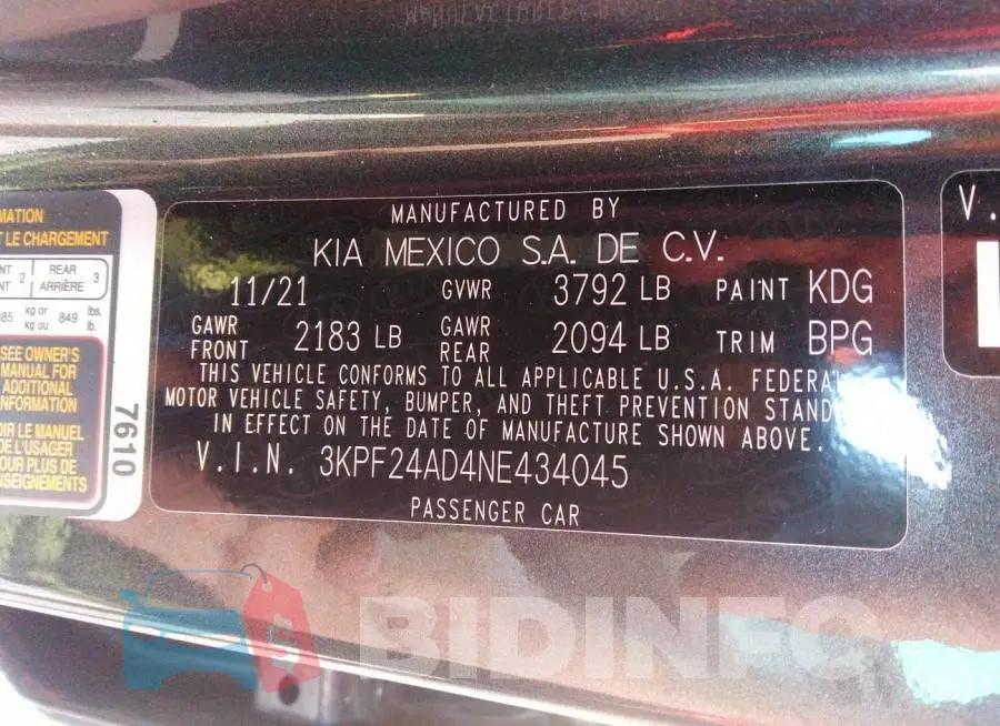 3KPF24AD4NE434045 Photo# 9