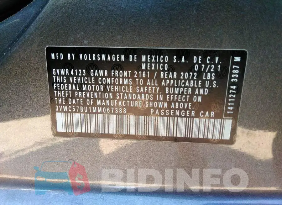 3VWC57BU1MM067388 Photo# 9