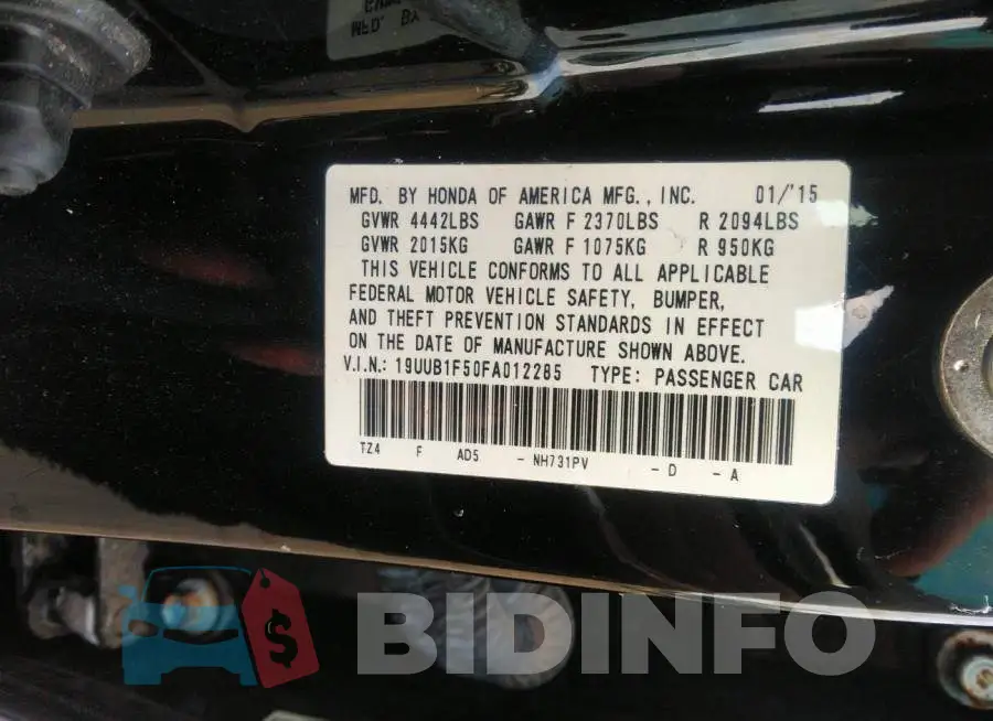 19UUB1F50FA012285 Photo# 9