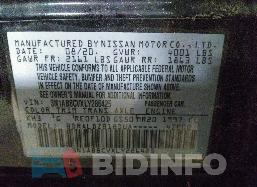 3N1AB8CVXLY286425 Photo# 9