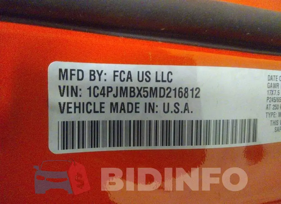 1C4PJMBX5MD216812 Photo# 9
