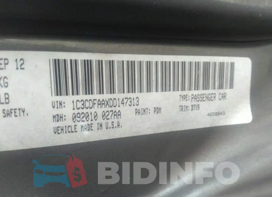 1C3CDFAAXDD147313 Photo# 9