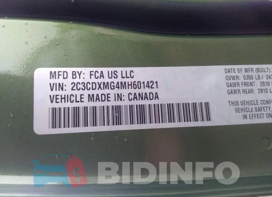 2C3CDXMG4MH601421 Photo# 9
