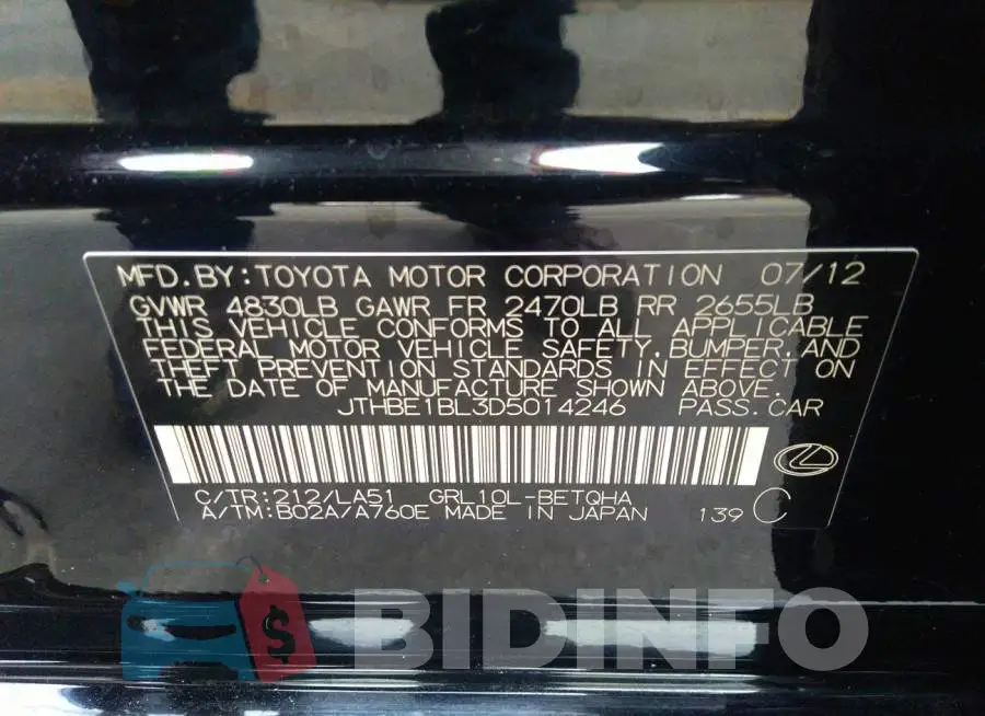JTHBE1BL3D5014246 Photo# 9