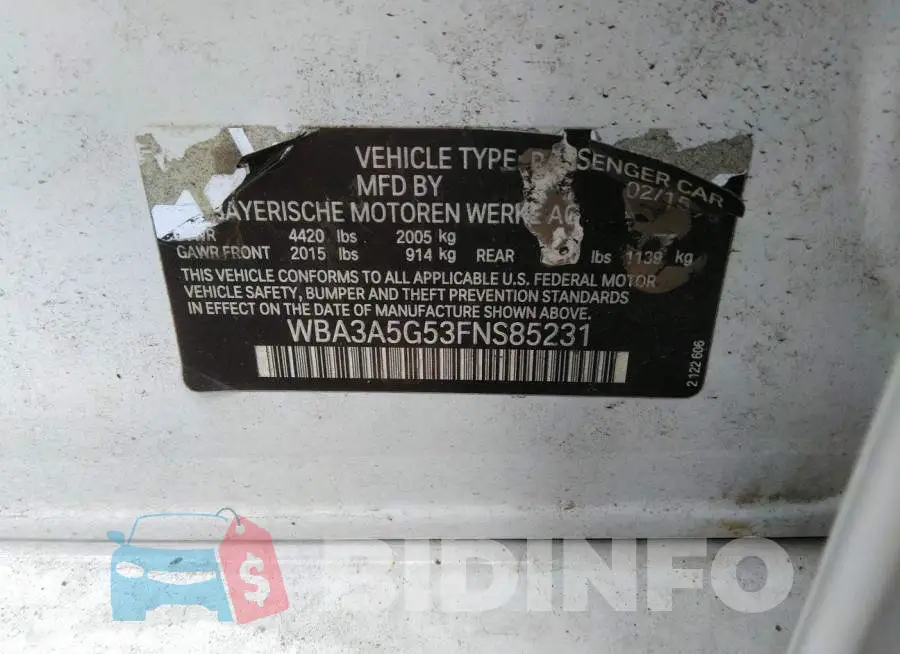 WBA3A5G53FNS85231 Photo# 9