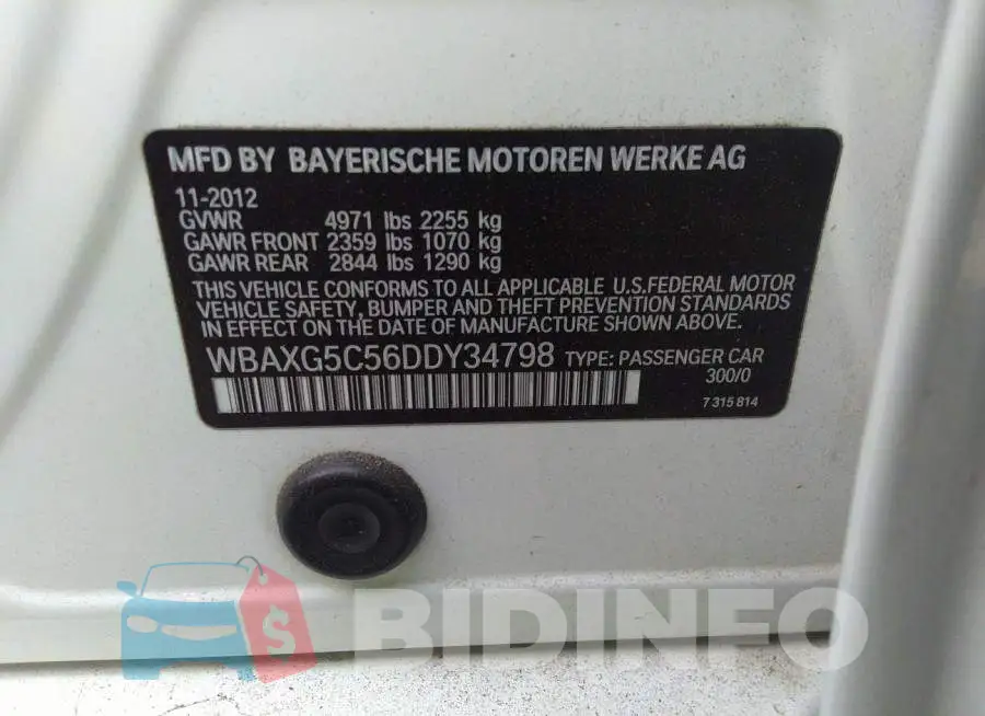 WBAXG5C56DDY34798 Photo# 9
