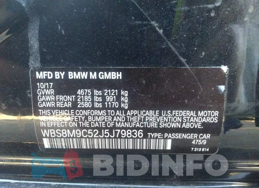 WBS8M9C52J5J79836 Photo# 9