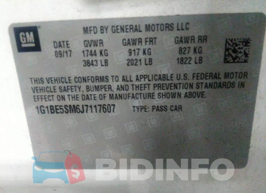 1G1BE5SM6J7117607 Photo# 9