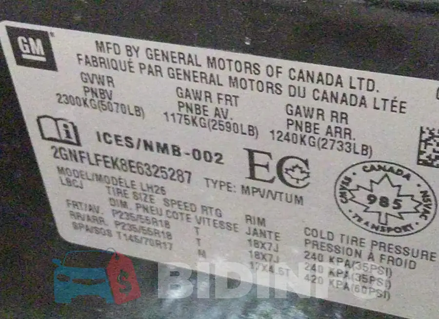 2GNFLFEK8E6325287 Photo# 9