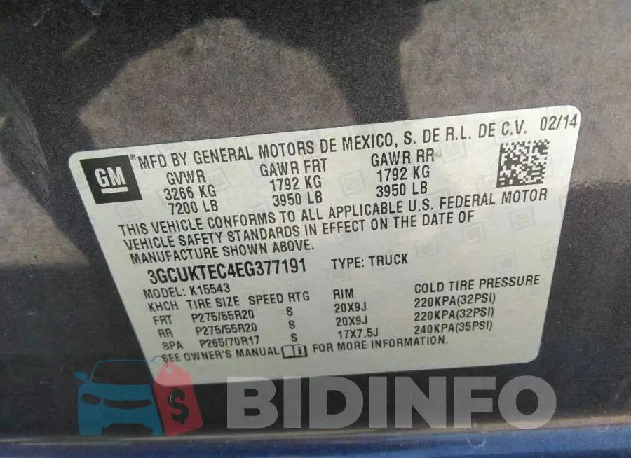 3GCUKTEC4EG377191 Photo# 9