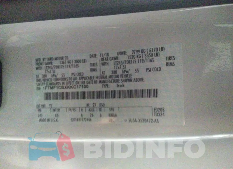 1FTMF1CBXKKC17100 Photo# 9