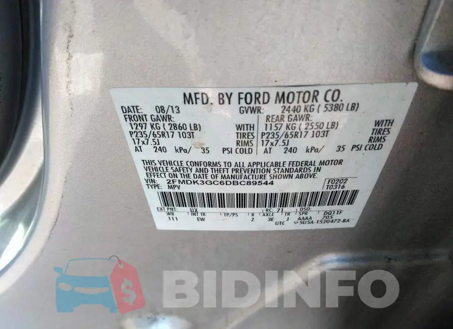 2FMDK3GC6DBC89544 Photo# 9