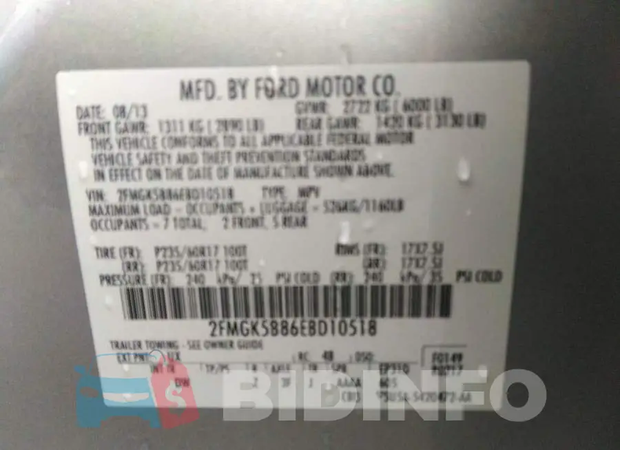 2FMGK5B86EBD10518 Photo# 9