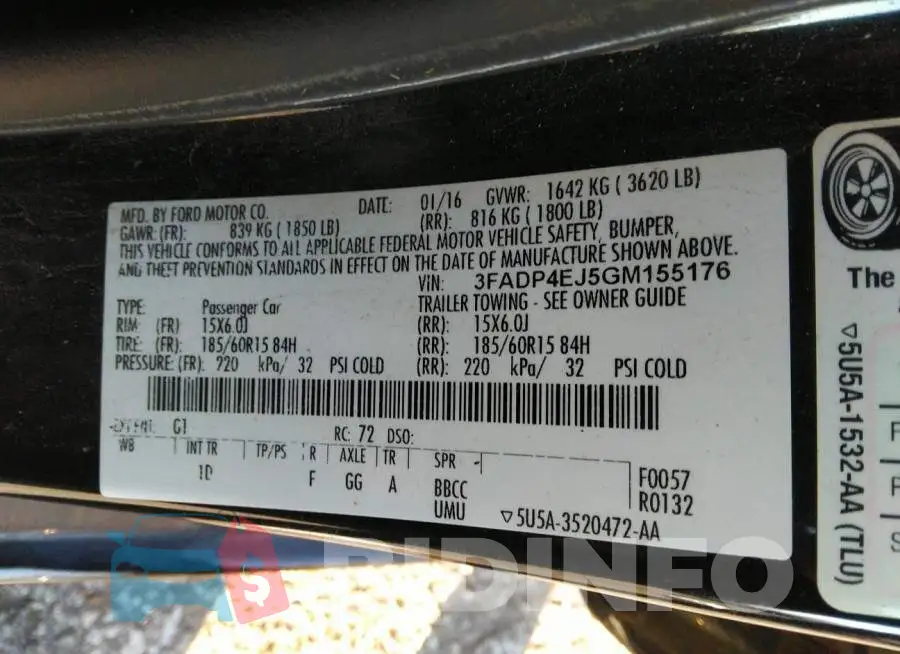 3FADP4EJ5GM155176 Photo# 9