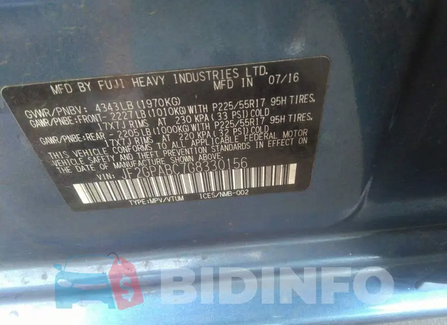 JF2GPABC7G8330156 Photo# 9