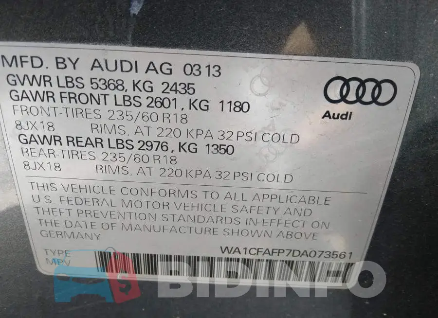 WA1CFAFP7DA073561 Photo# 9