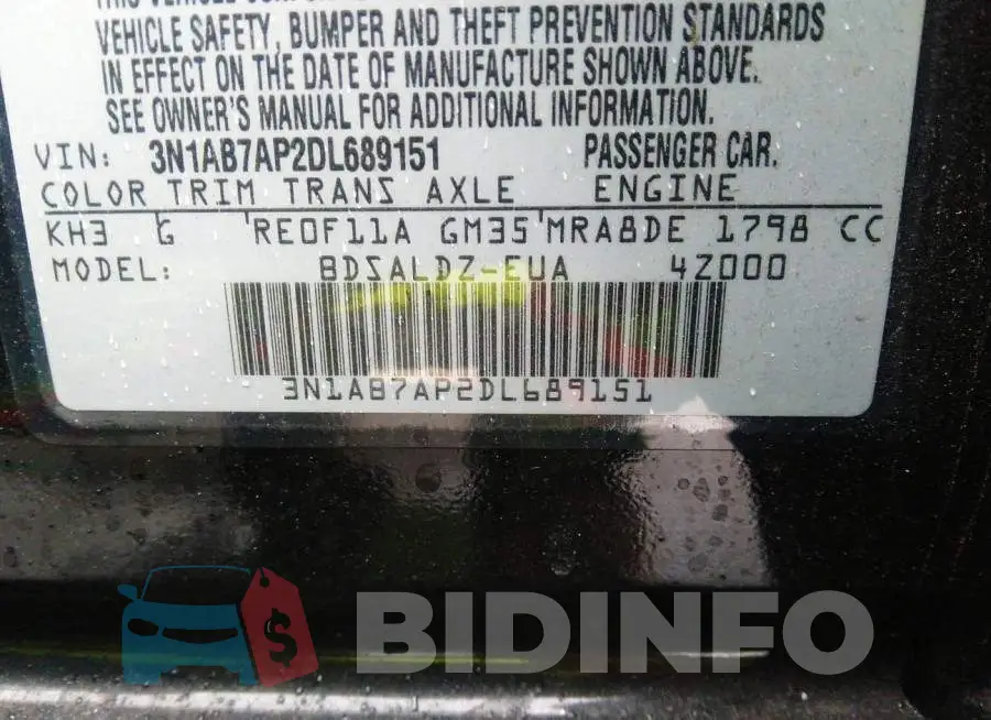 3N1AB7AP2DL689151 Photo# 9