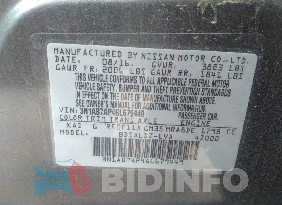 3N1AB7AP4GL679449 Photo# 9