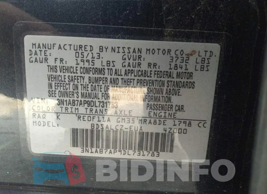 3N1AB7AP9DL731783 Photo# 9