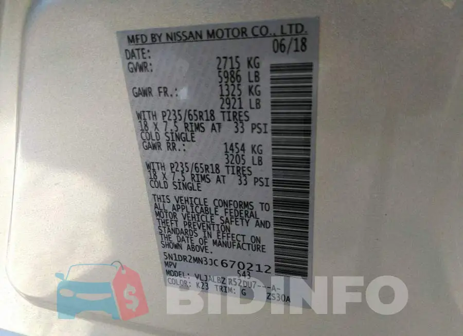 5N1DR2MN3JC670212 Photo# 9