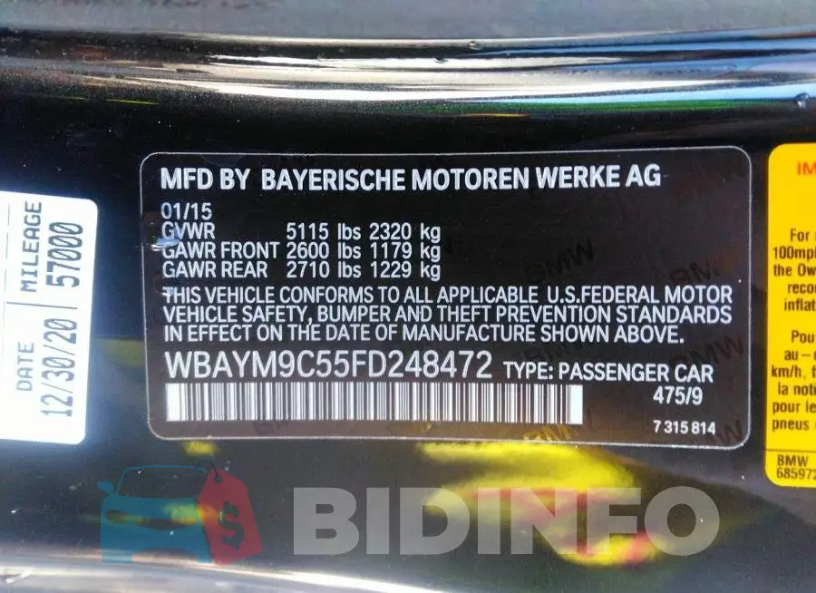 WBAYM9C55FD248472 Photo# 9