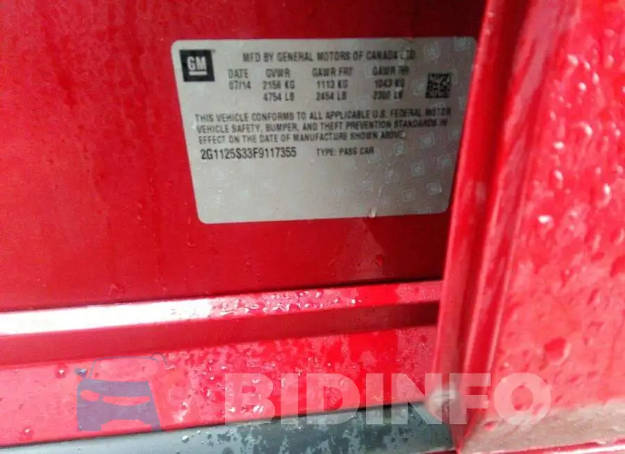 2G1125S33F9117355 Photo# 9