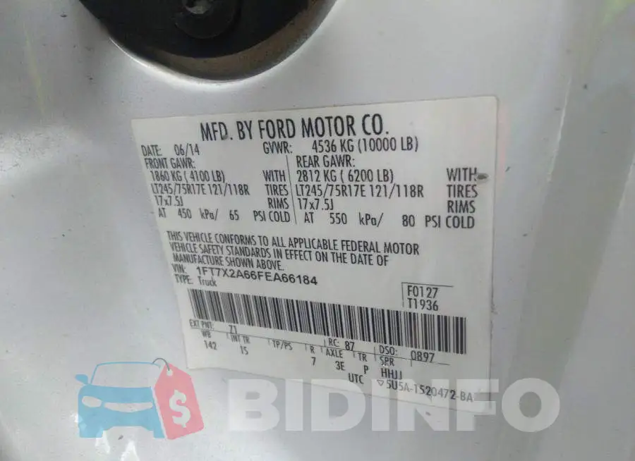 1FT7X2A66FEA66184 Photo# 9