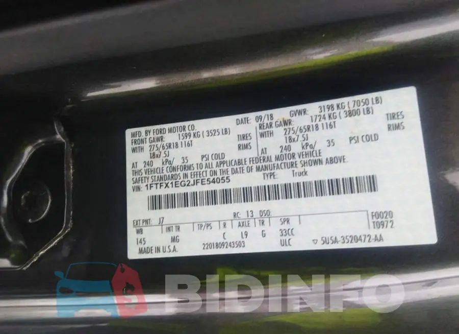 1FTFX1EG2JFE54055 Photo# 9