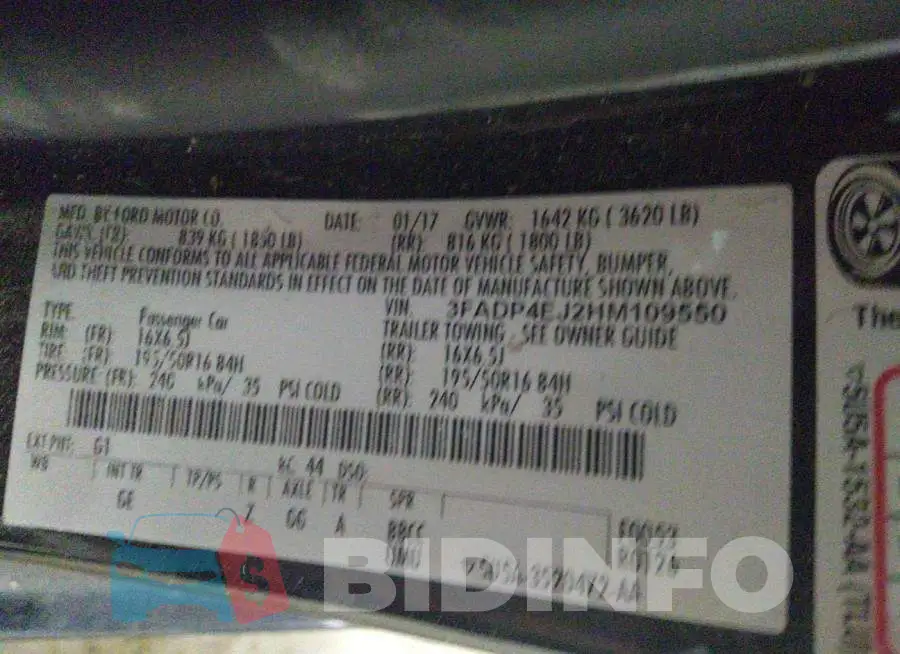 3FADP4EJ2HM109550 Photo# 9