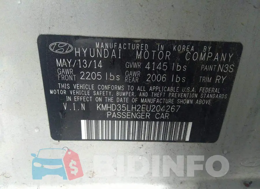 KMHD35LH2EU204267 Photo# 9
