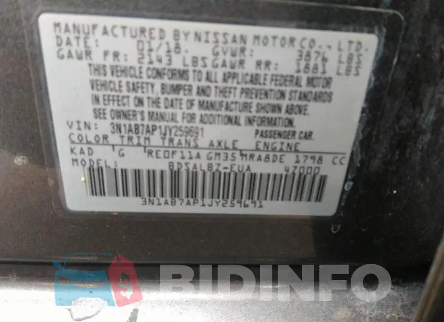 3N1AB7AP1JY259691 Photo# 9