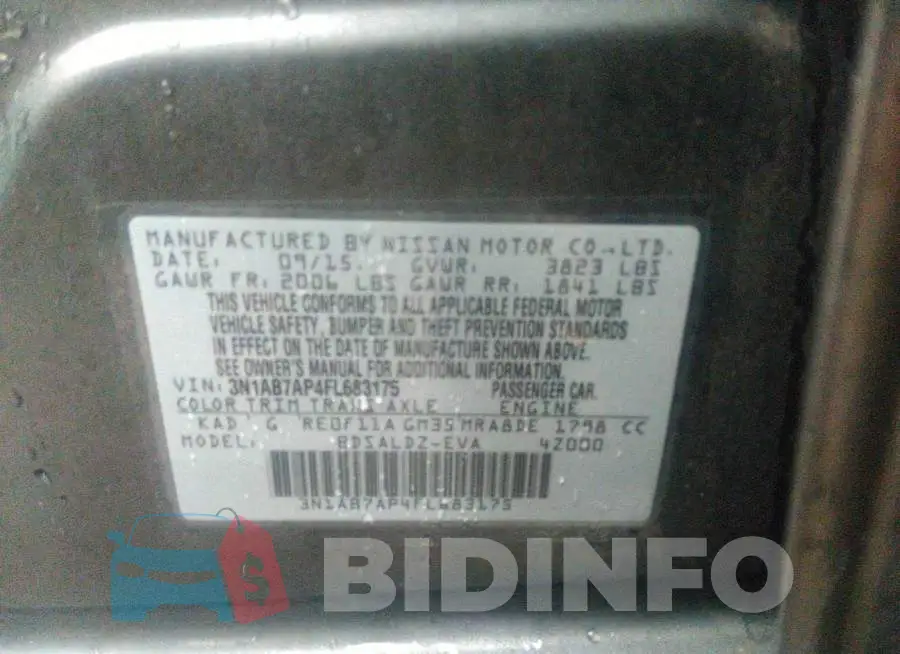 3N1AB7AP4FL683175 Photo# 9