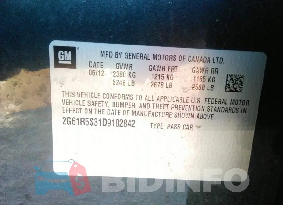 2G61R5S31D9102842 Photo# 9
