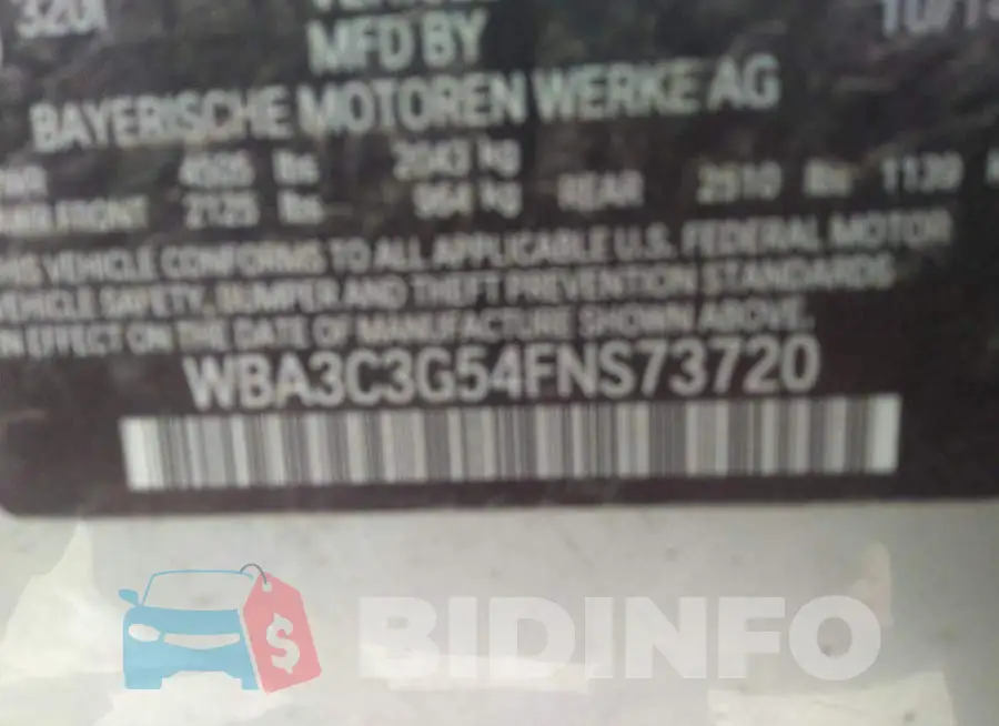 WBA3C3G54FNS73720 Photo# 9
