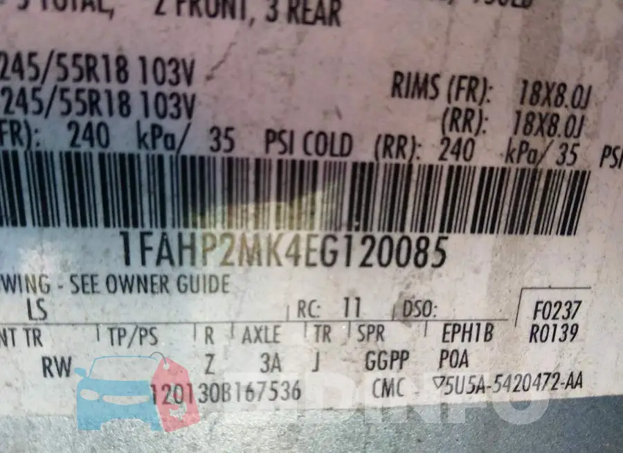 1FAHP2MK4EG120085 Photo# 9