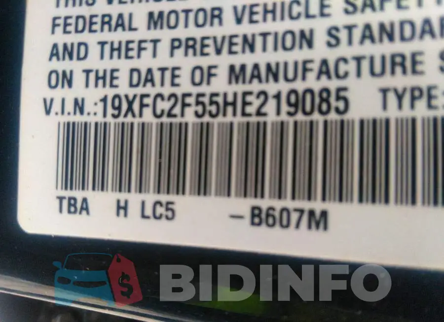19XFC2F55HE219085 Photo# 9