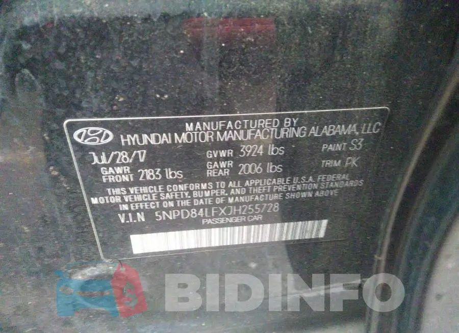 5NPD84LFXJH255728 Photo# 9
