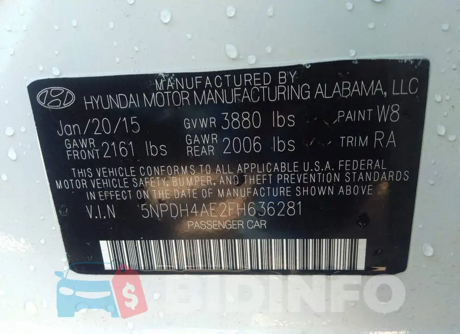 5NPDH4AE2FH636281 Photo# 9