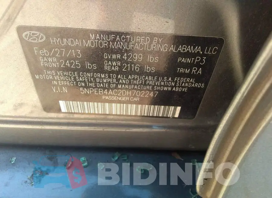5NPEB4AC2DH702247 Photo# 9