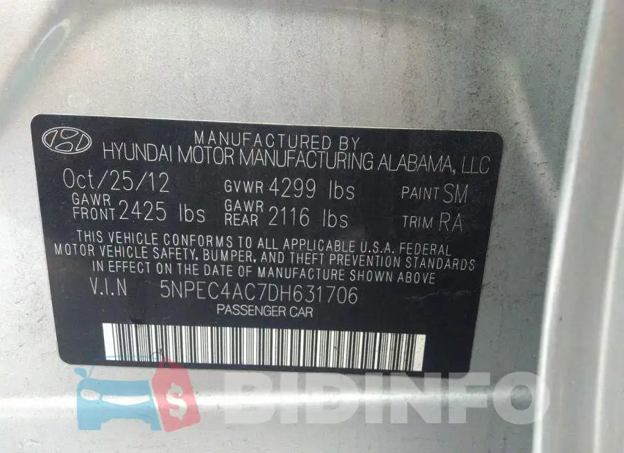 5NPEC4AC7DH631706 Photo# 9
