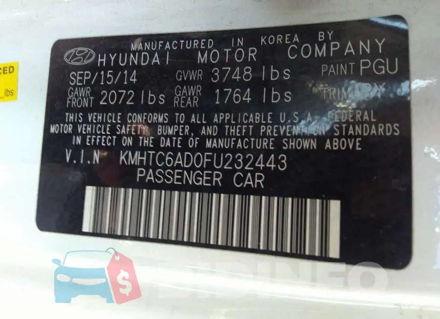 KMHTC6AD0FU232443 Photo# 9
