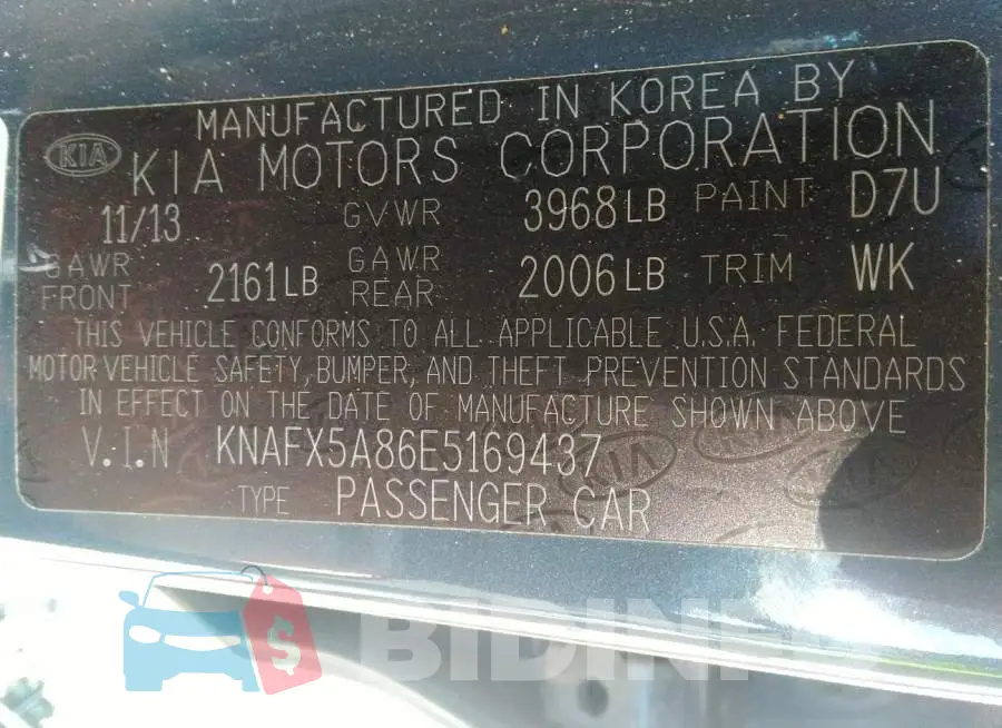 KNAFX5A86E5169437 Photo# 9